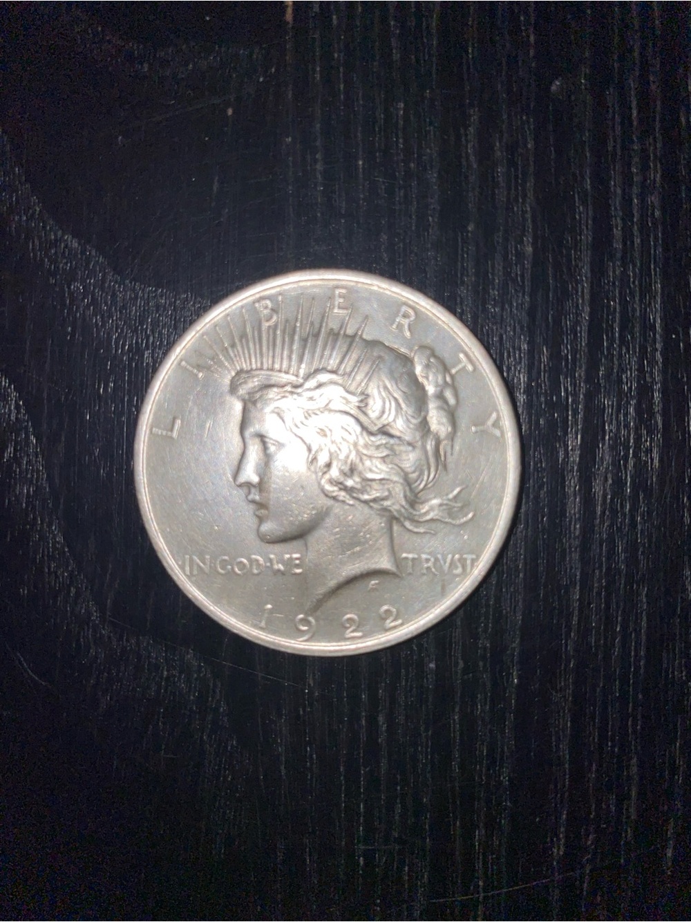 Vintage 1922 Silver Peace Dollar Coin. Pristine Condition.